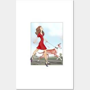 Girl with Ibizan Hound Posters and Art